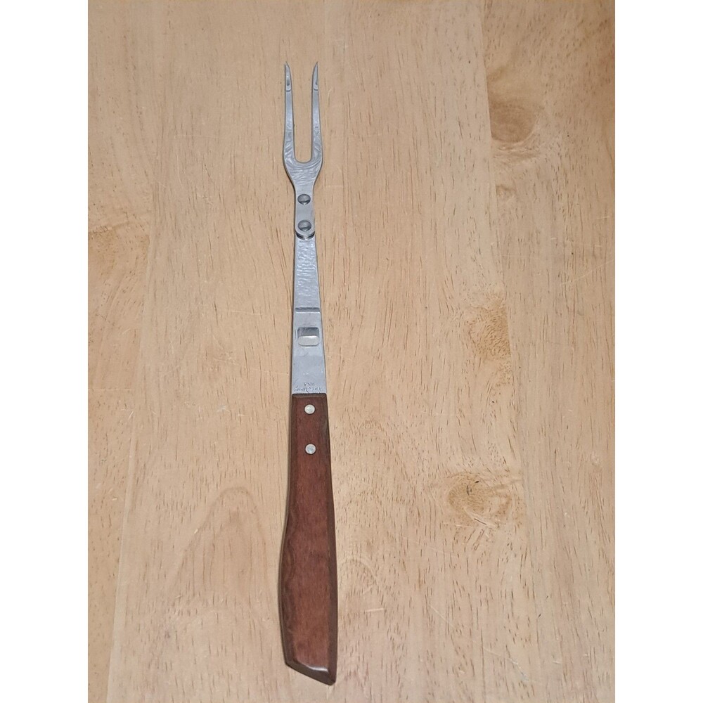 Imperial Stainless Veri Sharp USA Meat Craving Serving Wood Handled Fork 12"1/2